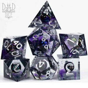 DND Dice‎ Set - Annihilation Orb - 7 Handmade Resin Dice - RPG Tabletop Gaming